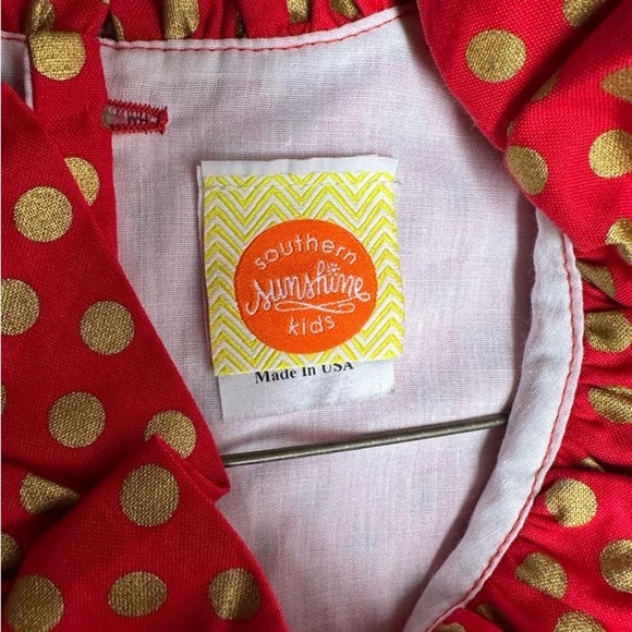 Southern Sunshine Kids polka dots Holiday dress size 7 nwt - Picture 7 of 7